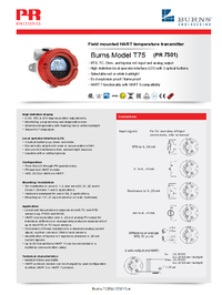 Thumbnail of document Data Sheet - T75 Field Mounted HART Temperature Transmitter
